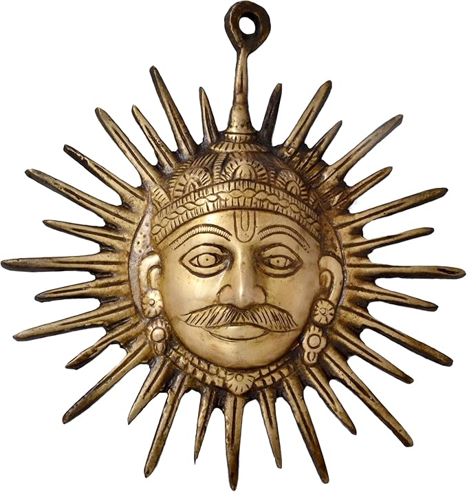 Two Moustaches Brass Surya Wall Hanging for Home Decor