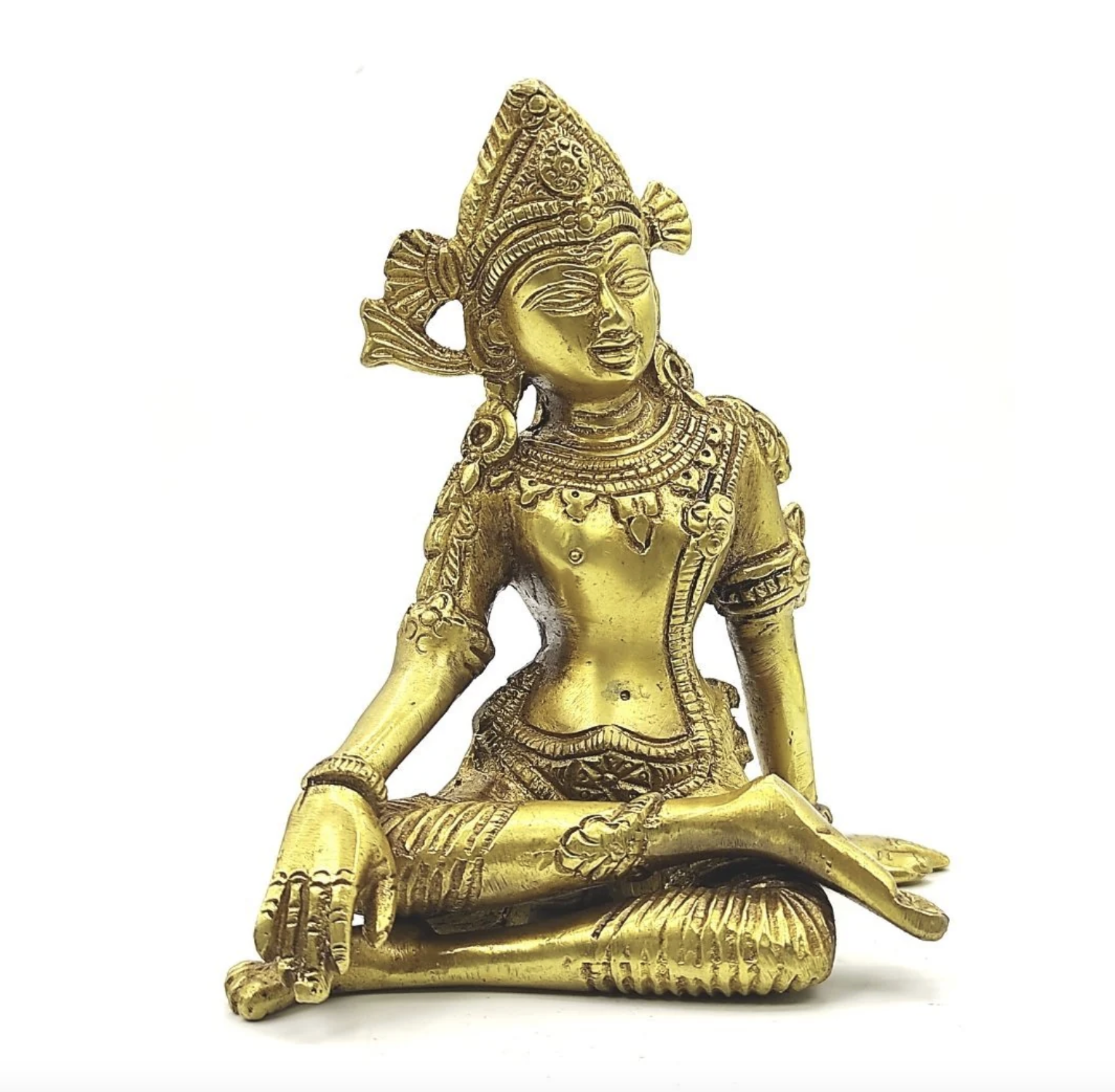 Brass Indra Dev Statue | Sitting Posture Indra Dev Murti 